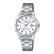 Casio Standard นาฬิกาข้อมือสุภาพสตรี Silver/White สายสแตนเลส รุ่น LTP-V004D-7BUDF