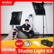 Godox 400Ws แฟลชสตูดิโอแสงแฟลชชุด2ชิ้น200Ws ถ่ายภาพแสง-Strobes + 2ชิ้นยืนแสง + ทริกเกอร์ + 2ชิ้น50*7