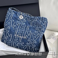 Chanel 24p Denim mini22bag Denim chanel Crossbody Bag chanel Handbag chanel Garbage Bag Retro chanel
