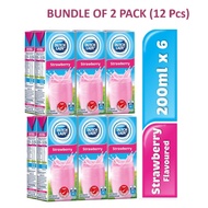 Dutch Lady UHT Strawberry Milk 200 ML (Pack of 6 x 2) 12 Pcs -Exp:Jan 2025