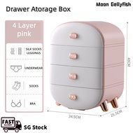 (SG Stock)Moon Gellyfish/ Organizer Storage Box Drawer Storage Box With Lid Drawer Storage Box Underwear Socks Bra Drawer Separator Home Wardrobe Organizer Box