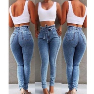 Women's Jeans Slim-fit Stretch Tassel Belt High Waist Jeans Women Women's CA7Y