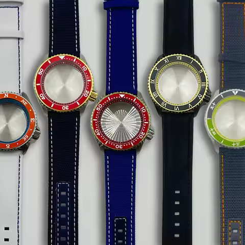 SKX007 42mm Watch Case Fit 28.5mm Dial Leather Canvas Strap Anime Cartoon One Piece For Seiko NH35/3