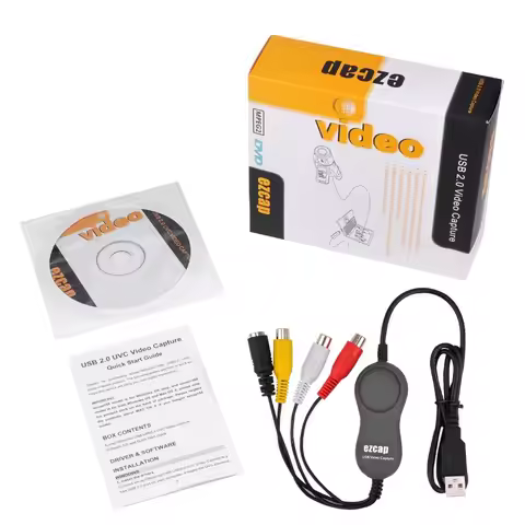 EZCAP 159 USB 2.0 Audio Video Grabber Capture Converter Analog Video to Digital Format VHS Camcorder