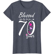 70th Birthday Tee Gift and Blessed for 70 Years Birthday T-Shirt