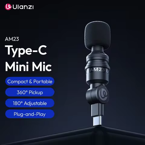 Ulanzi AM23 Mini 360° Pickup Microphone with Type-C Plug and Play MIC for Smartphone DJI Action Lapt