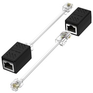 Phone Jack to Ethernet Cable Adapter, RJ45 8P8C Female to RJ11 6P4C Male for Landline Telephone Serv