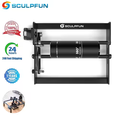 SCULPFUN Laser Engraver Rotary Roller 360° Rotating Engraving Cylindrical Objects For S6/S9/S30 Seri