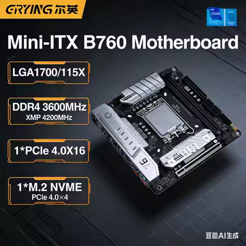 newERYING Mini ITX B760 Motherboard B760i Gaming LGA1700 Support Core 14700 14400 13400 12600 CPU PC