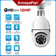 Amazefan CCTV Lampu V380 Pro versi lanjutan 1080P 10MP Kamera CCTV Wifi Lampu CCTV VI365 PTZ