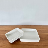 MUJI Japan 無印良品日本製造陶瓷高溫耐熱烤盤兩隻可放焗爐及微波爐烤焗任何食品用 Heatproof Ovenware Cookware Plate Made in Japan