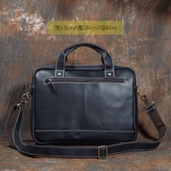 Crazy Horse Leather Bag - Perfect for Men, Fits A4 Files & Laptops