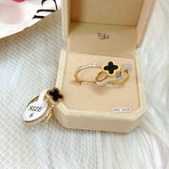 Men's and Women's Couple Ring N435 Simple Lucky 4-Leaf Clover Ring