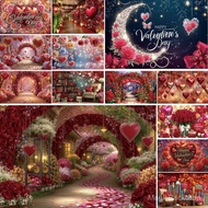 Valentines February 14 Photo Background Rose Balloon Heart Bokeh Arch Path Backdrop Girl Accessories