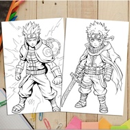 Set of 50 Naruto Coloring Pages A4, A5 Size - Educational toys to help children practice creative co