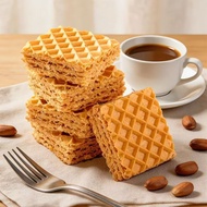 wafer biscuit花生酱厚切威化饼干浓郁花生酱威化饼干夹心酥脆代餐下午茶小零食