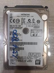 2.5吋 HITACHI 500GB 筆電用 SATA 硬碟