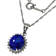 สร้อยคอโอปอลดำ 1.07 กะรัต เพชรรวม 0.18 กะรัต ตัวเรือนแพลทินัม Pt900/Pt850 น้ำหนัก 3.4 กรัม ความยาว 4