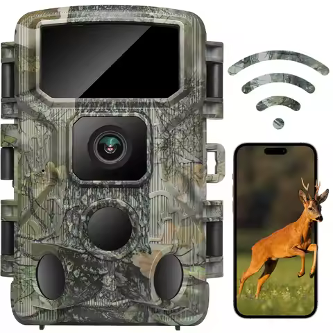 Outdoor WiFi Trail Camera 4K 48MP Game Camera Night Vision Motion Activated Waterproof IP67 Hunting 