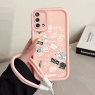 Case For OPPO A74 A95 F19 F19s Fashion And Trend Phone Three-Color Strap Silicone Shockproof