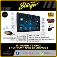 STINGER T5 MAX 4 RAM 64 GB 8 CORE QLEDSCREEN CAR ANDROID PLAYER DSP CAR PLAY 4G SIM AHD SUPPORT