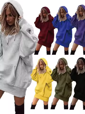 2025 Viral Women's Fleece Lined Hoodie Oversized Pullover Solid Color Fall Winter Streetwear Essenti