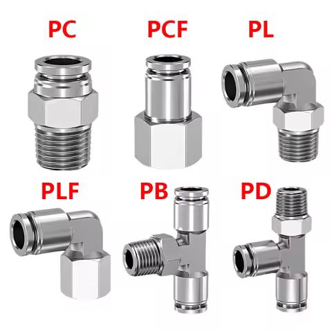 304 Stainless Steel Pneumatic Hose Fittings PC PCF PL PLF PB PD Quick Release Pipe Connectors, 1/8,