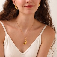 Stainless Steel Necklace High-End Feeling 18K & 16K Gold Non-Fade Earrings Claw Bread Necklace Earri