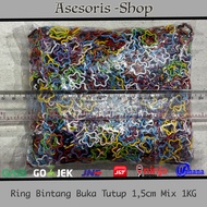 Open-CloseRing | Star JumpringRing | Mixed Star Open and CloseRing 1.5cm | Mixed StarRing Open Close