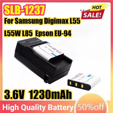 SLB-1237 3.6V 1230mAh Camera Batteries or Charger For Samsung Digimax L55 L55W L85 Epson EU-94 Sigma