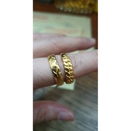 Cincin motif polos simple 99% 99 24k 24 karat emas asli