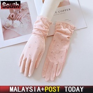 Summer UV Sunscreen Female Gloves Silk Lace Driving Screen Gloves Driving Gloves