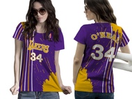 Baju Kaos Tshirt Jersey Olahraga Basket Lakers Abstrak Wanita Custom