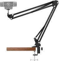 Boseen Webcam Stand Desk Mount - Suspension Boom Scissor Arm Webcam Holder with Desk Clamp Mount for