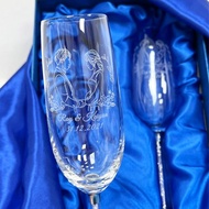 【香港製作】水晶香檳杯 | 客製化酒杯 | 結婚對杯 | 結婚禮物