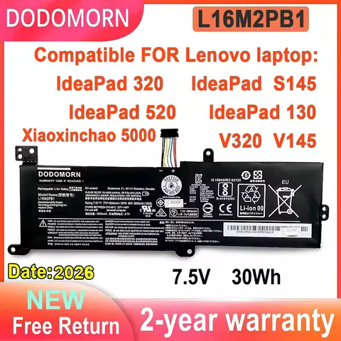 DODOMORN L16M2PB1 Laptop Battery For Lenovo Ideapad 320 s145 520 130 V320 V1 L17L2PF1 L17M2PB7 L16S2