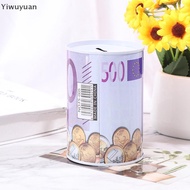 <Yiwuyuan> Tinplate Cylinder Piggy Bank Euro Dollar Picture Box Household Saving Money Box On Sale