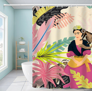 印花浴簾防黴淋浴簾(款式： 29)(180寬x180高)