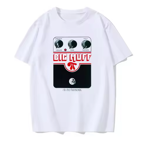 Big Muff T-shirt Guitar Pedal Effect Shoegaze Cotton Round Neck Comfortable and Versatile Casual Fas