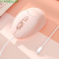 STAYREAL2R Type C Wired Mouse, Wired Type C Wired Mute Mouse, Creative USB 1.2m ABS USB Cable Ergono