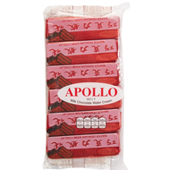 (รุ่นแบ่งขาย 1 ห่อเล็ก) ขนม Apollo เวเฟอร์ เคลือบ ช็อกโกแลต ขนมช็อคโกแลต Apollo milk chocolate wafer