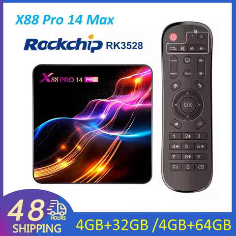 X88 PRO 14 Max TV Box Android 14 Rockchip RK3528 8K HD Smart TVBox WIFI6 BT5 OTA Upgrade APP Store S