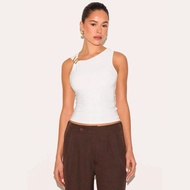 GT0-0 Women's Pure Slanted Shoulder Color Slim-fit All-match T-shirt