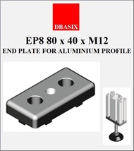 DBASIX - EP8 80X40xM12 END PLATE FOR ALUMINIUM PROFILE - 1PC