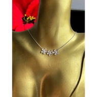 Necklace set with pendant (attached tightly to the chain) made of 925 silver engraved with platinum 