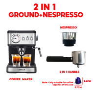 LAHOME เครื่องชงกาแฟ เครื่องชงกาแฟสด Espresso Coffee Machineเครื่องกาแฟ เครื่องชงกาแฟอัตโนมัติ ปรับค