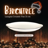BIRCHTREE Porcelain Pan | Lasagna Ceramic Pan | Ceramic Serving Plate