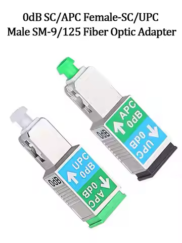 2PCS NEW Optic Fiber Attenuator Connector 0dB SC/APC Female-SC/UPC Male SM-9/125 Fiber Optic Adapter