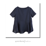 Giordano Ladies Flared hem poly-linen blouse (Size XS)