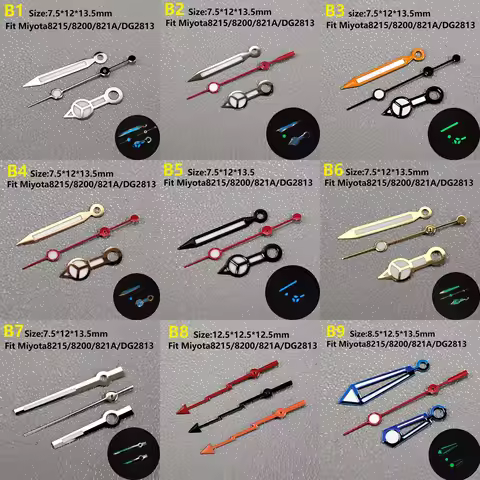 Miyota 8215 hands green luminous miyota pointer suitable for miyota8215 8200 821A DG2813 movement Wa